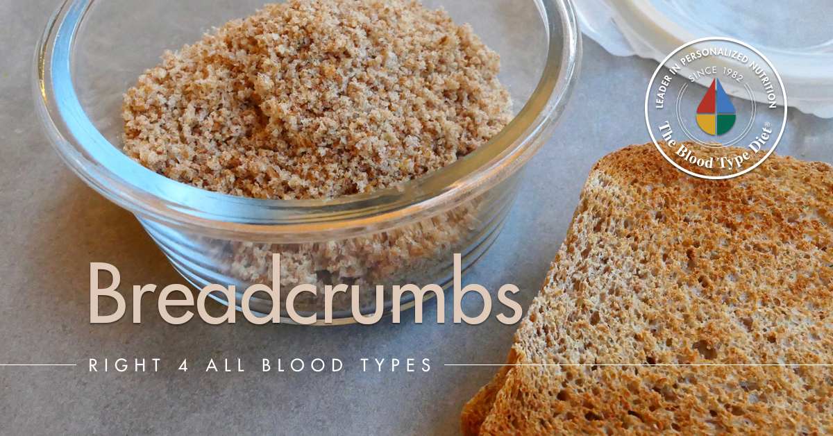 Breadcrumbs Blood Type Diet D'Adamo Personalized Nutrition Blood