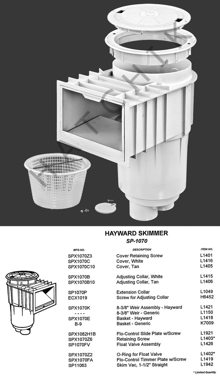 HAYWARD SP1070 WALL SKIMMER 11/2"" THREADED