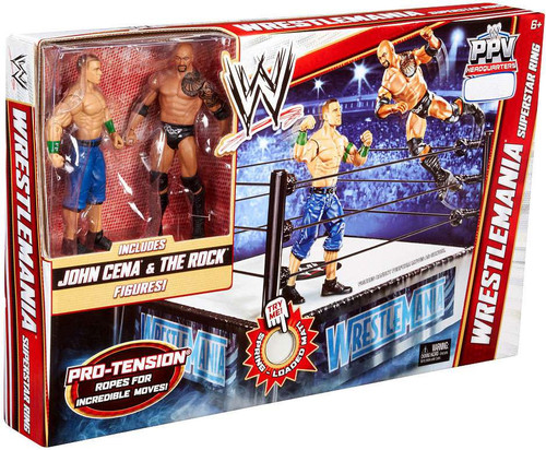 WWE Wrestling Playsets Wrestlemania Superstar Ring Exclusive Action ...