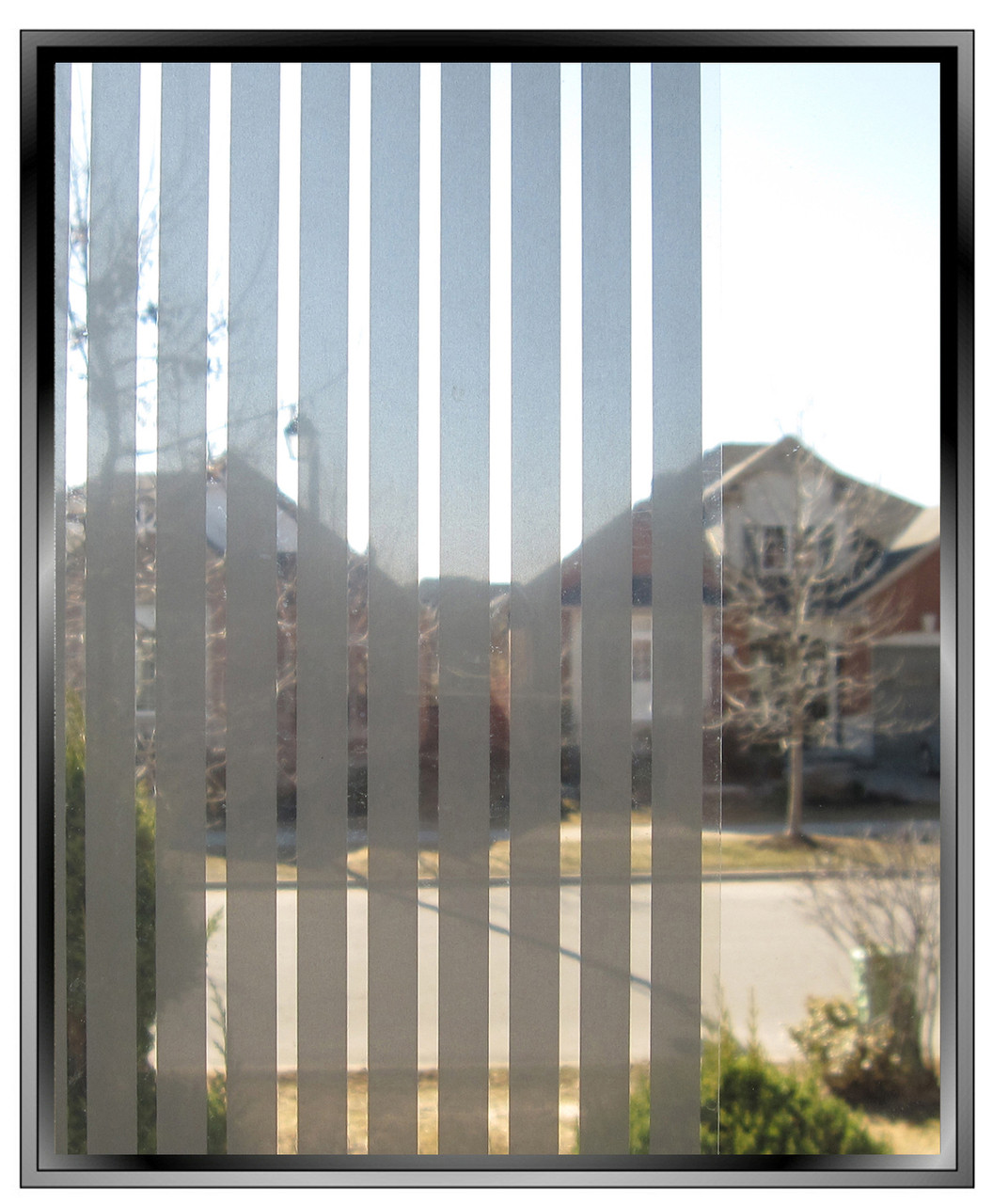 Silver Vertical Stripes DIY Decorative Privacy Window Film
