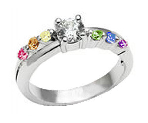 Lesbian Love Step CZ Wedding Band Engagement Ring (LGBT Pride Lesbian ...