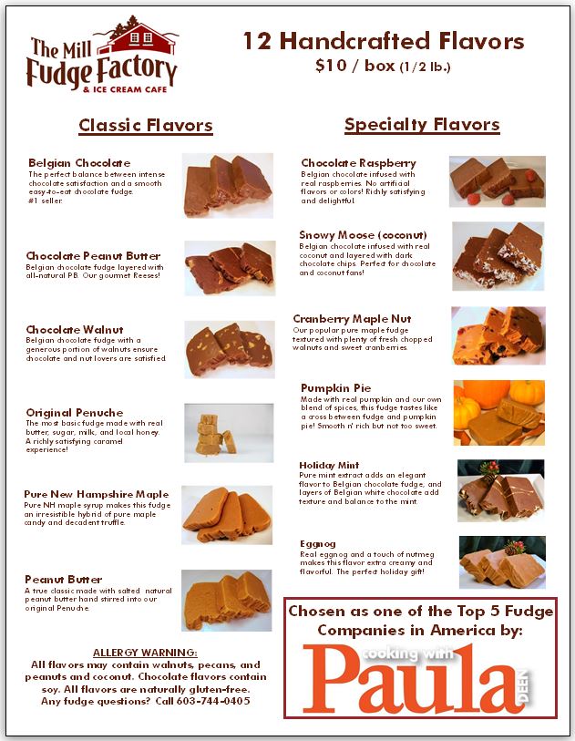 Fundraising Sample Materials The Mill Fudge Factory