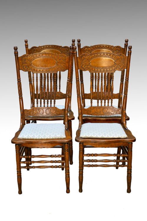 SOLD Antique Set Of 4 Larkin #1 Press Back Chairs - Maine Antique ... Press Back Chairs. Image 1 - SOLD Antique Set Of 4 Larkin #1 Press Back Chairs - Maine Antique