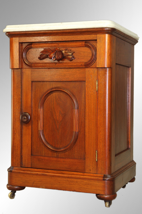 SOLD Antique Victorian Marble Top Half Commode - Maine Antique Furniture Image 1 - SOLD Antique Victorian Marble Top Half Commode - Maine Antique Furniture