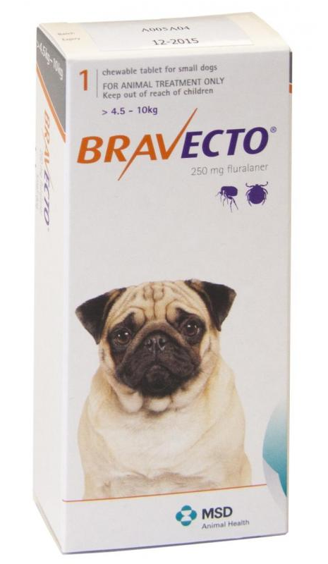 Bravecto for Dogs 10-22lbs (4.5-10 kg) - Orange - 1 Tablet (3 months