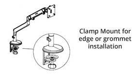 Humanscale M8.1 monitor arm clamp mount