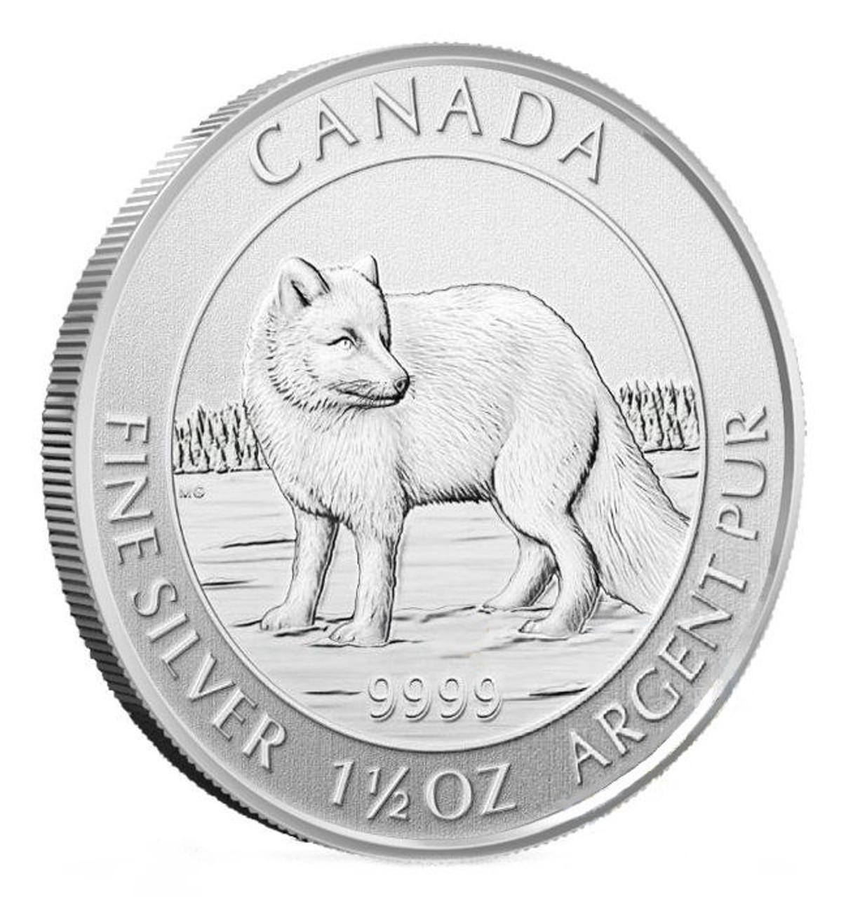 2014 Canada $8 1.5oz 1 1//2oz Arctic Fox .9999 Fine Silver Bullion coin round BU