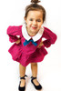 Infant Toddler & Kids Red/Teal Ruffle Dress With Collar Infant Toddler & Kids Red/Teal Ruffle Dress With Collar