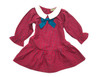 Infant Toddler & Kids Red/Teal Ruffle Dress With Collar Infant Toddler & Kids Red/Teal Ruffle Dress With Collar