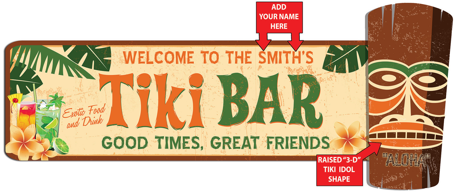 Signs Of Life Get Personal Redeye Laserworks Personalized Tiki Bar Sign