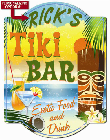 Tiki Bar Wall Sign From Redeye Laserworks Personalized Tiki Bar Sign