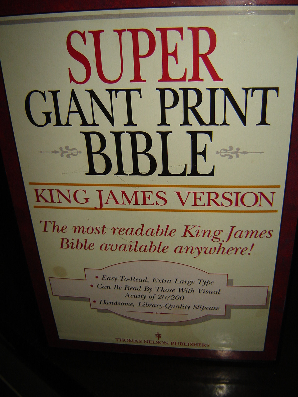 Super Giant Print Bible King James Version 2 Volumes Large Print 