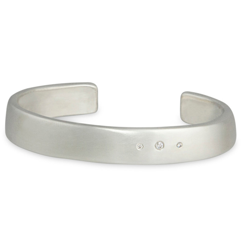 Chunky Sterling Silver Sculpted Cuff Bracelet Personalized