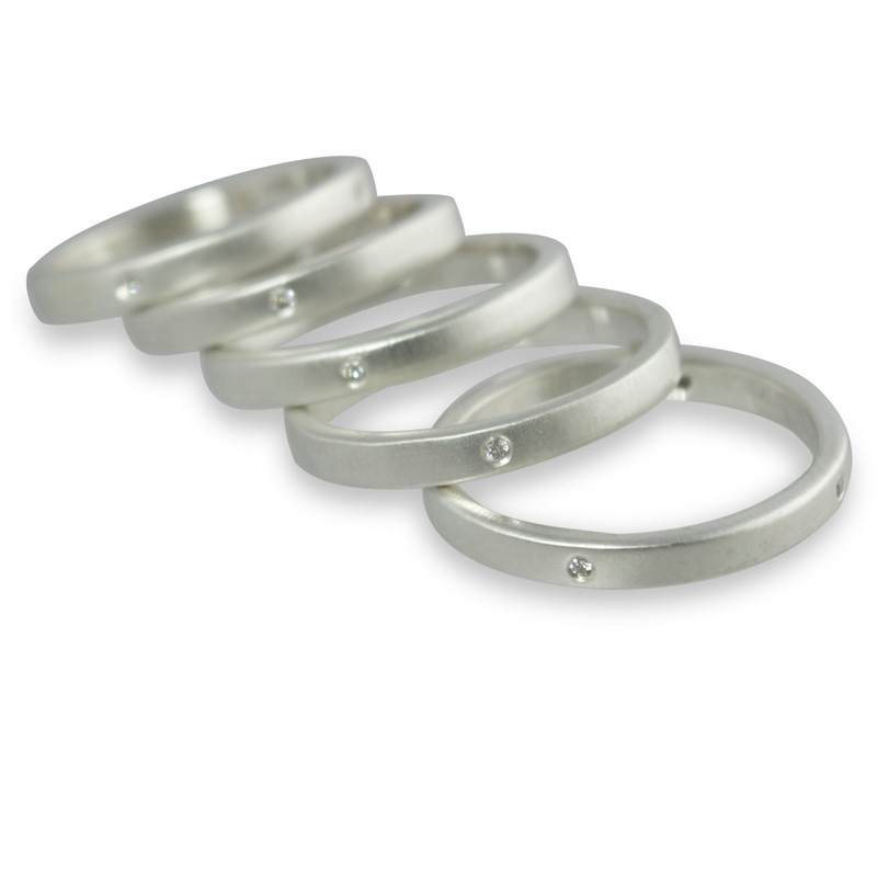 Stackable Medium 2.5mm Ring Band Silver or Gold Personalized