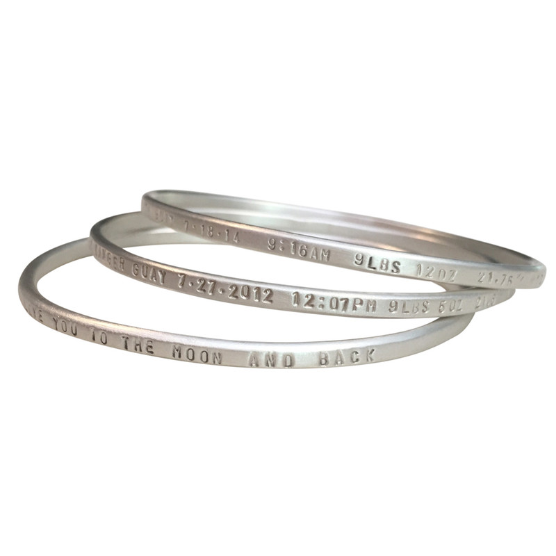 Thin Oval Bangle Bracelet Silver or 14kt Gold