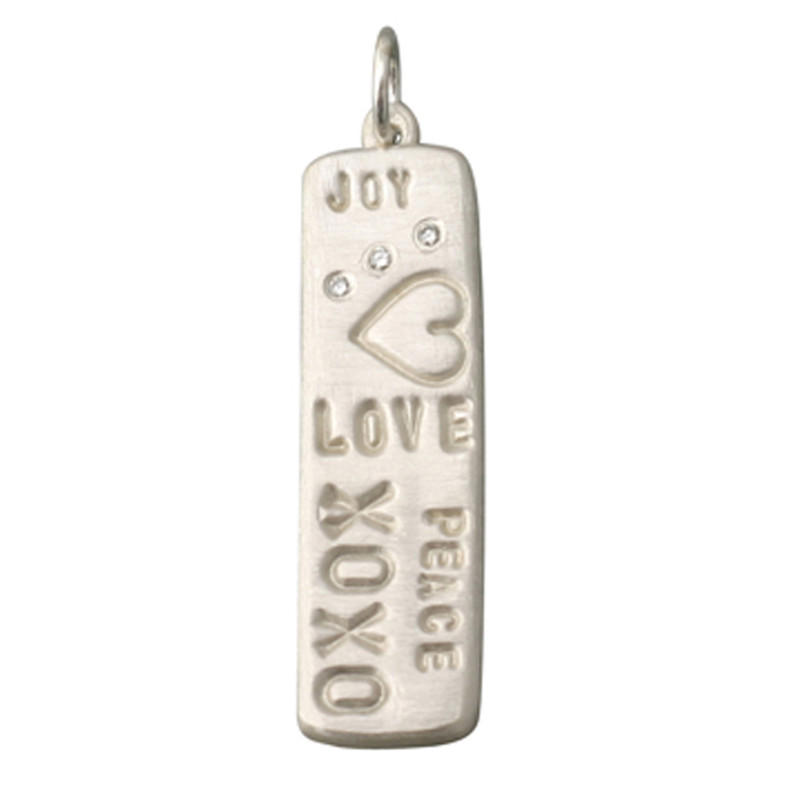 "Graffiti Love" hand-stamping and 3 diamonds