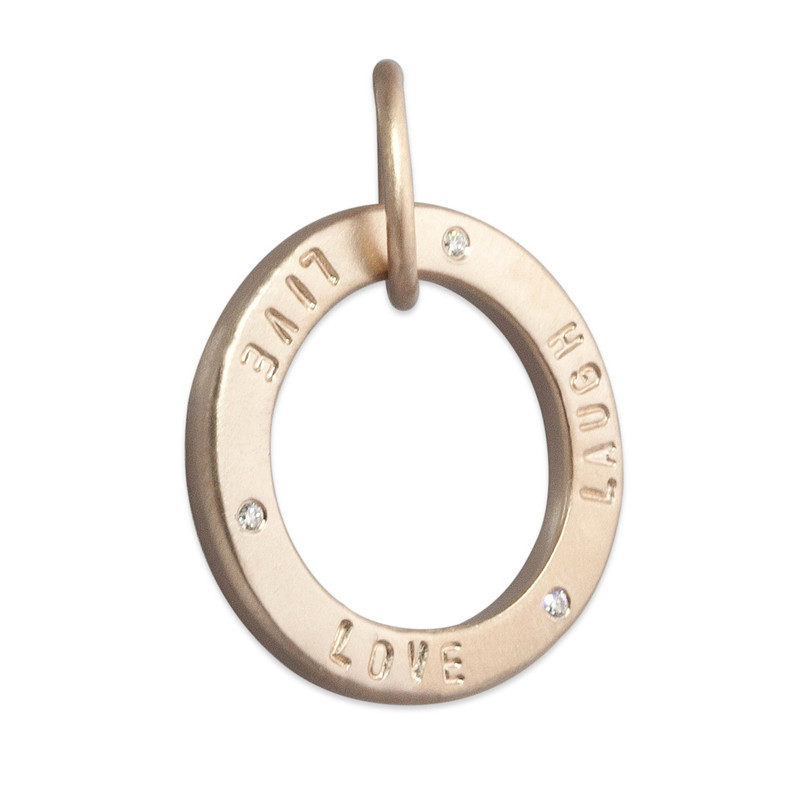 Open Circle Pendant Silver or Gold Personalized