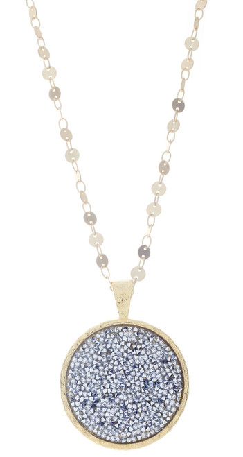 Crystal Circle Rock - Gold Chain - Silver Crystal Circle Rock - Gold Chain - Silver
