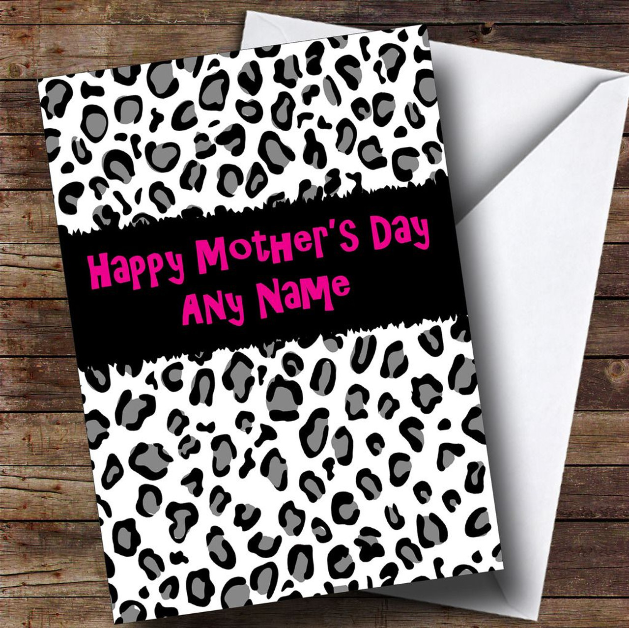 black and white leopard print personalised mother s day card the s day cards to print black and white