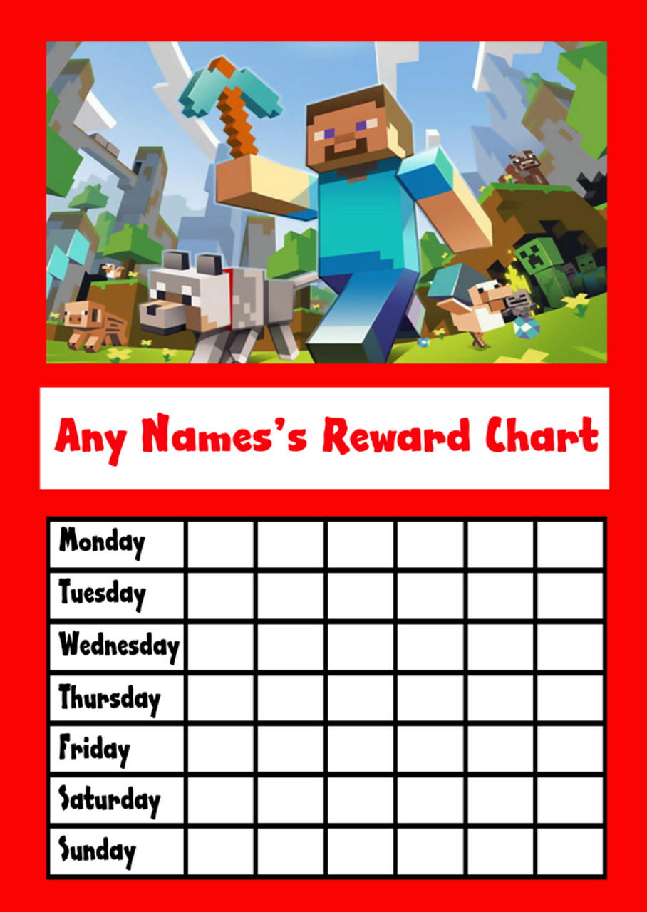 red minecraft star sticker reward chart the card zoo star reward chart for toddlers