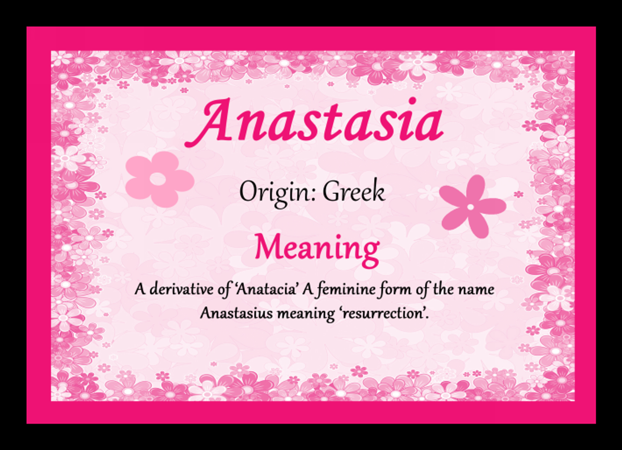 Anastasia Personalised Name Meaning Mousemat The Card Zoo