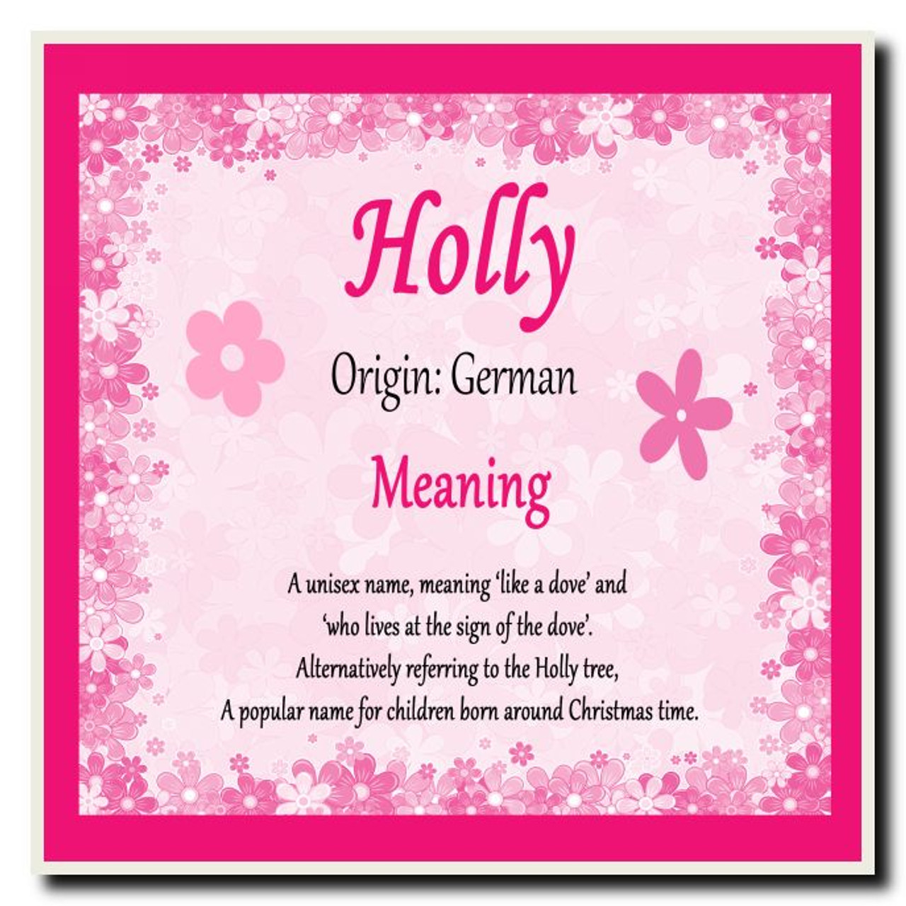 Holly Personalised Name Meaning Coaster - The Card Zoo