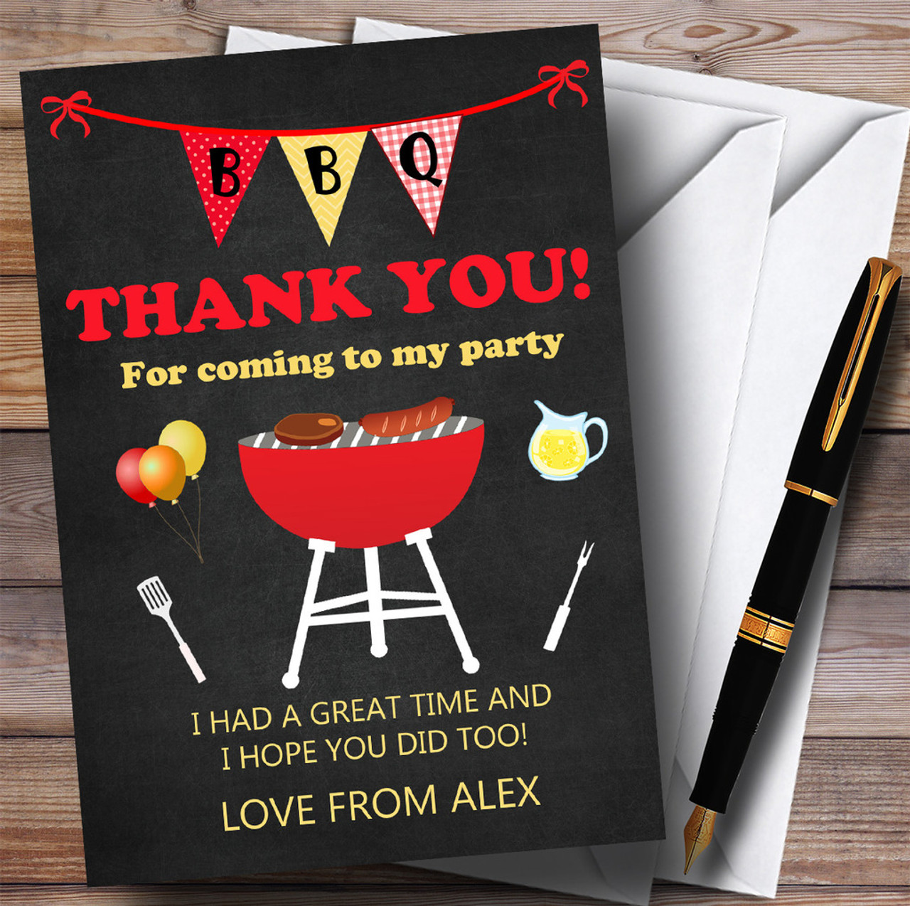 BBQ Bunting Party Thank You Cards The Card Zoo
