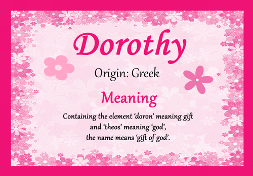 dorothy s name dorothy personalised name meaning coaster the card zoo dorothy s name dorothy personalised name meaning coaster the card zoo