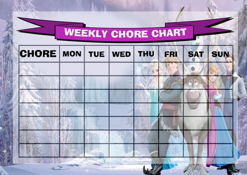 weekly chore rota task reward chart frozen the card zoo childrens reward charts printable