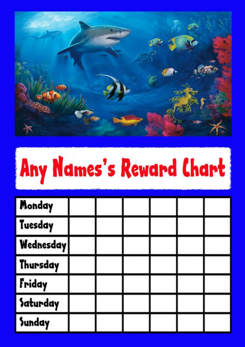 underwater shark star sticker reward chart the card zoo baby shark charts
