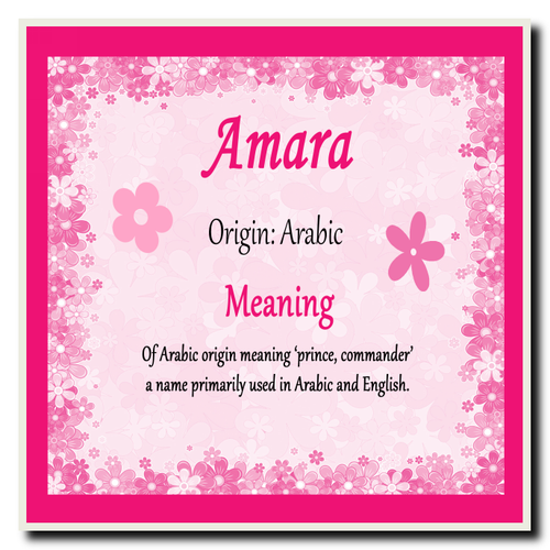 Amara Personalised Name Meaning Coaster The Card Zoo