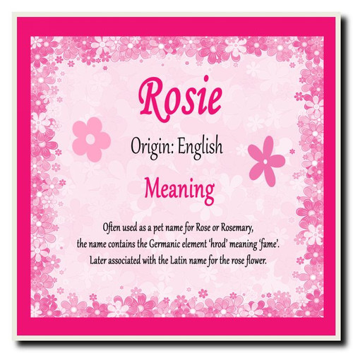 Rosie Personalised Name Meaning Coaster - The Card Zoo