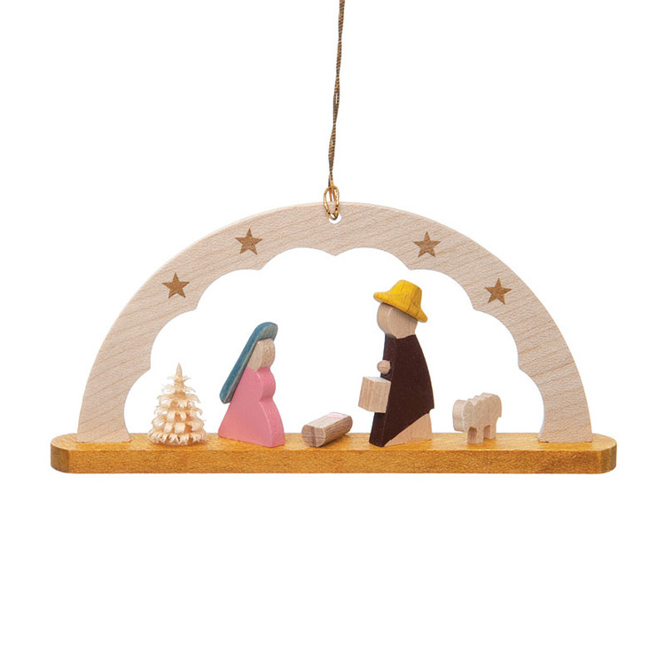 Holy Family Under Stars Wood Ornament