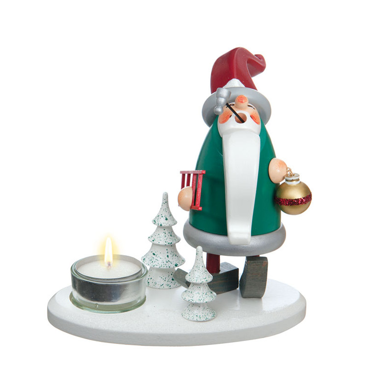 Elf with Ornament Smoker-Candleholder