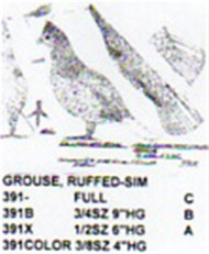Ruffed Grouse Male Displaying Carving Pattern