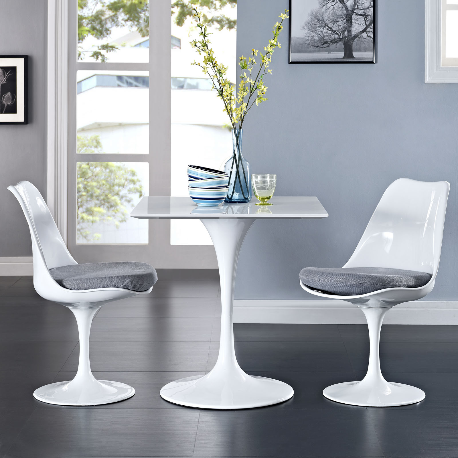 Saarinen Style Square Top Dining Table Comes in 24Inch, 28Inch, 36Inch and 48Inch