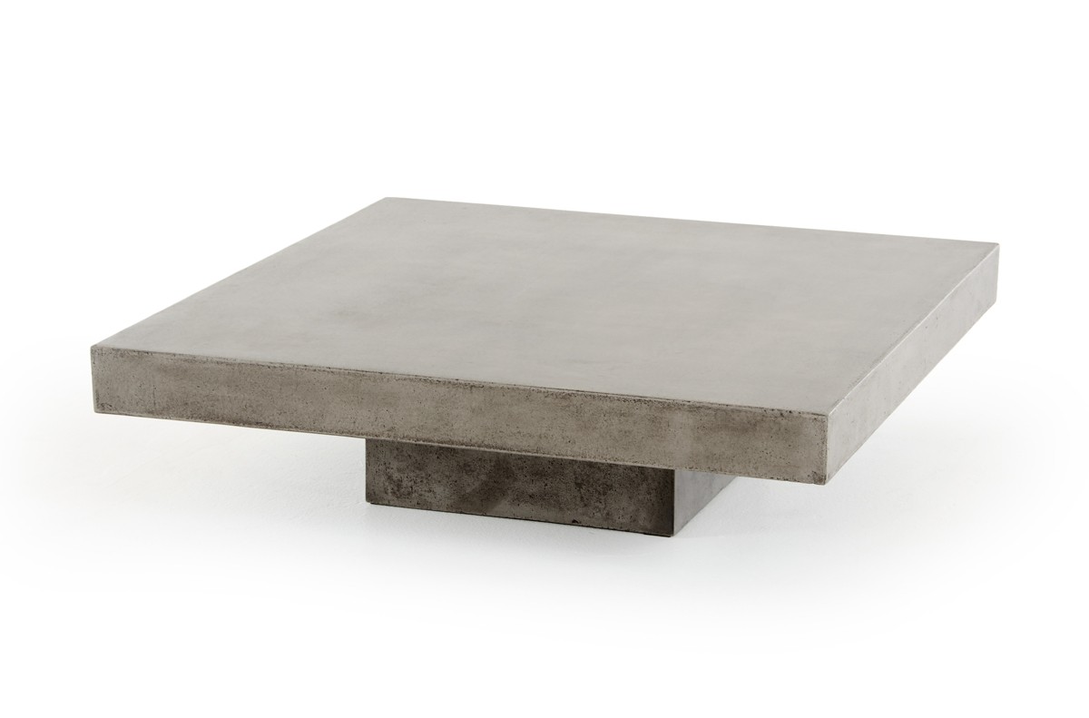 Benciveni Concrete Top Coffee Table, Concrete Square Coffee Table