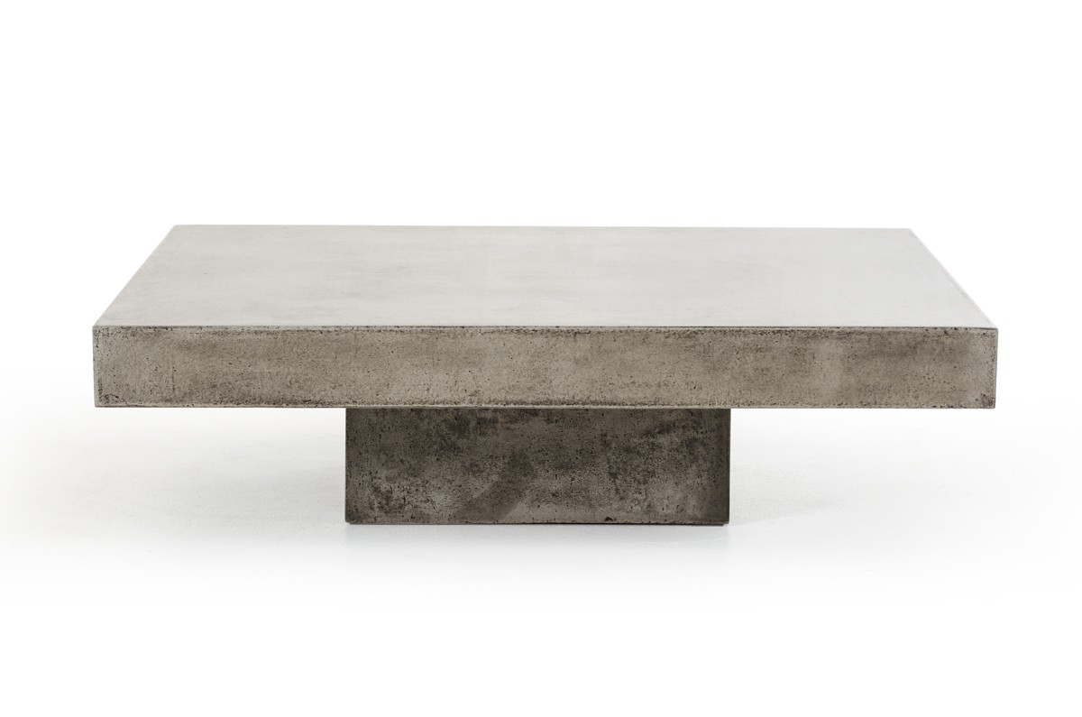 Benciveni Concrete Top Coffee Table, Concrete Square Coffee Table