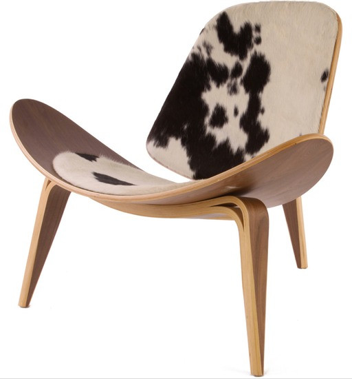 wegner shell chair cowhide