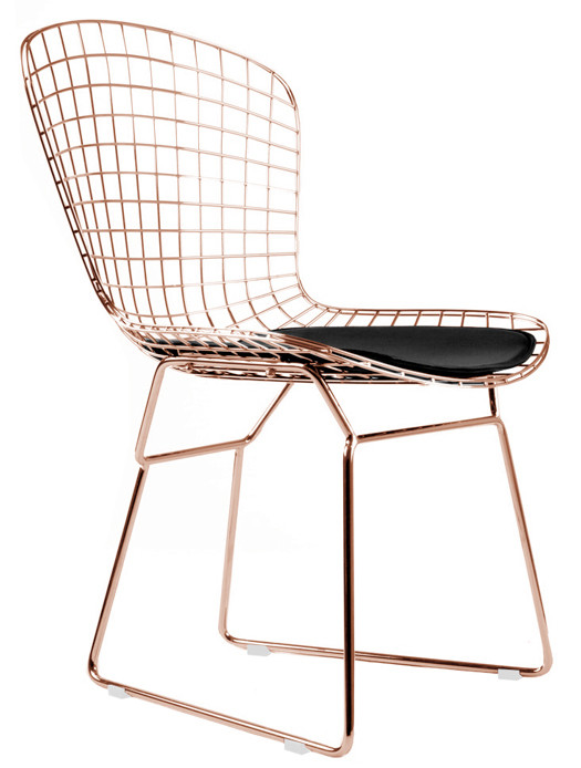 Bertoia Wire Chair bertoia side chair in rose gold finish - mid century bertoia wire Bertoia Wire Chair bertoia side chair in rose gold finish - mid century bertoia wire