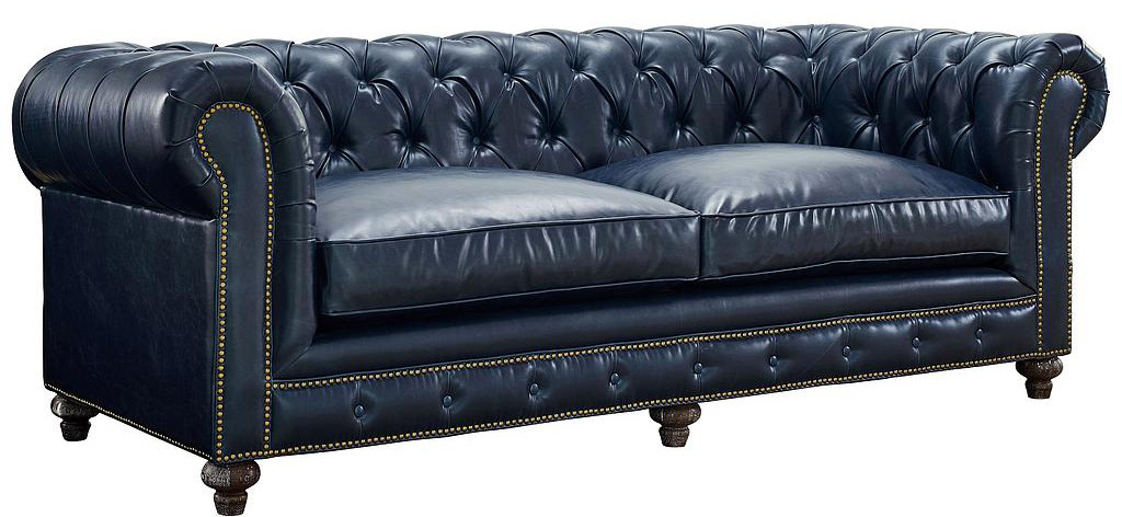 Chesterfield Rustic Blue Leather Sofa Vintage Leather Sofas