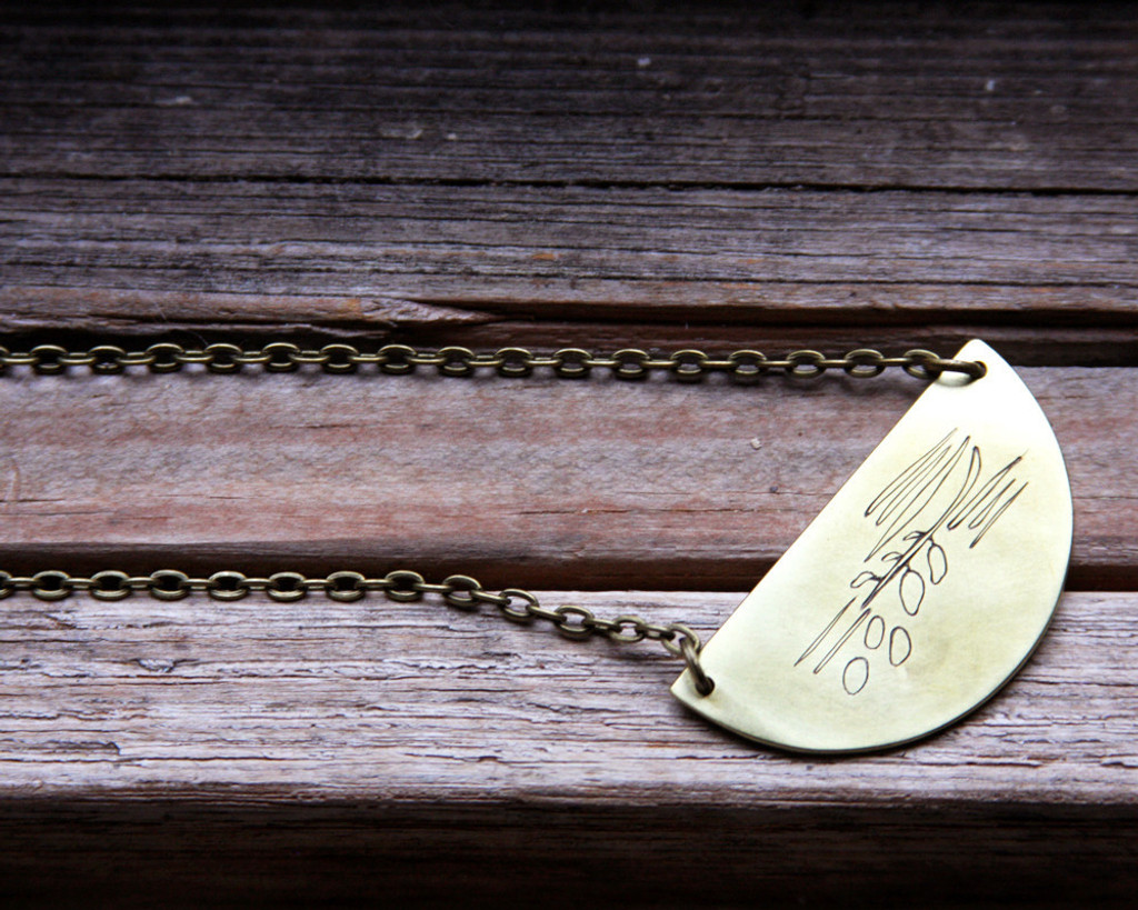 Grass Pendant Necklace