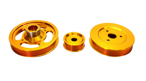 ISR Performance Aluminum Pulley Kit - Hyundai Genesis Coupe 2.0T - Gold