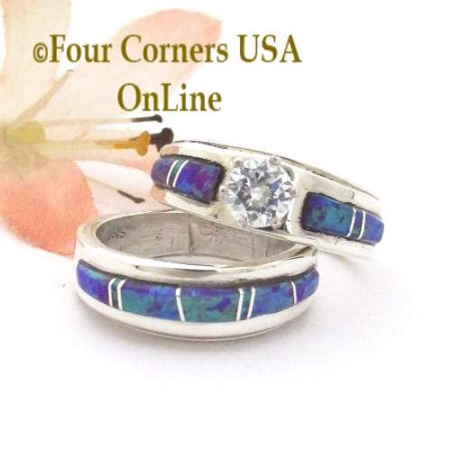 size 5 purple fire opal engagement bridal wedding ring set navajo wilbert muskett jr four corners - Opal Wedding Ring Sets size 5 purple fire opal engagement bridal wedding ring set navajo wilbert muskett jr four corners - Opal Wedding Ring Sets