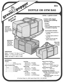 ... Pattern - Duffle Bag Pattern, Gym Bag Pattern, Green Pepper Patterns