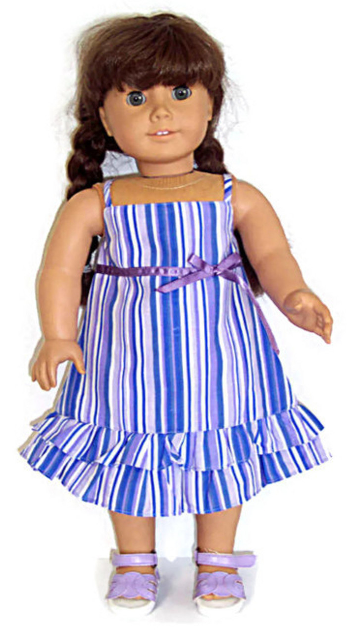 Sundress Lavender And Blue Stripe Dori S Doll Boutique
