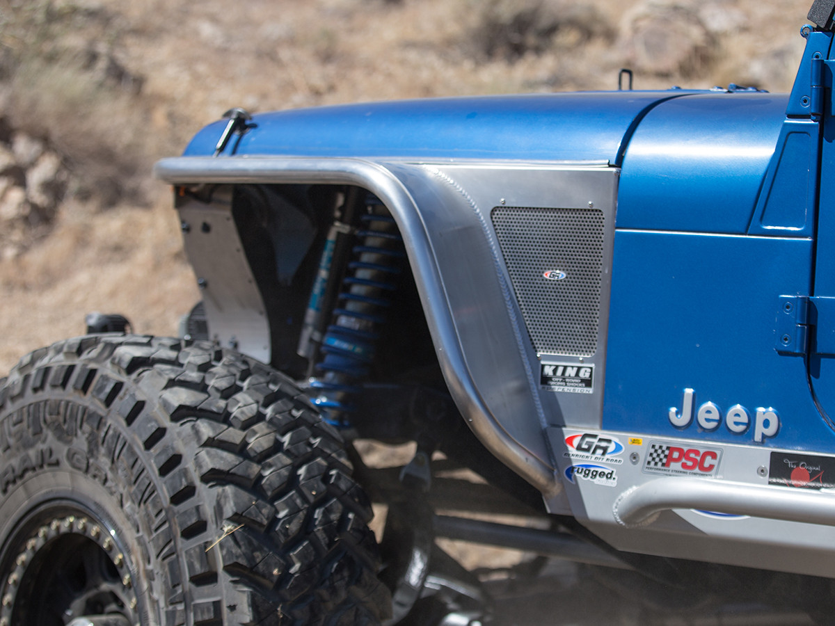 YJ 6" Flare Hi-Fender Front Fenders - Aluminum | GenRight Jeep Parts