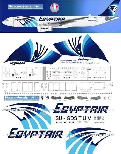 1144 Scale Decal Egyptair A330 300