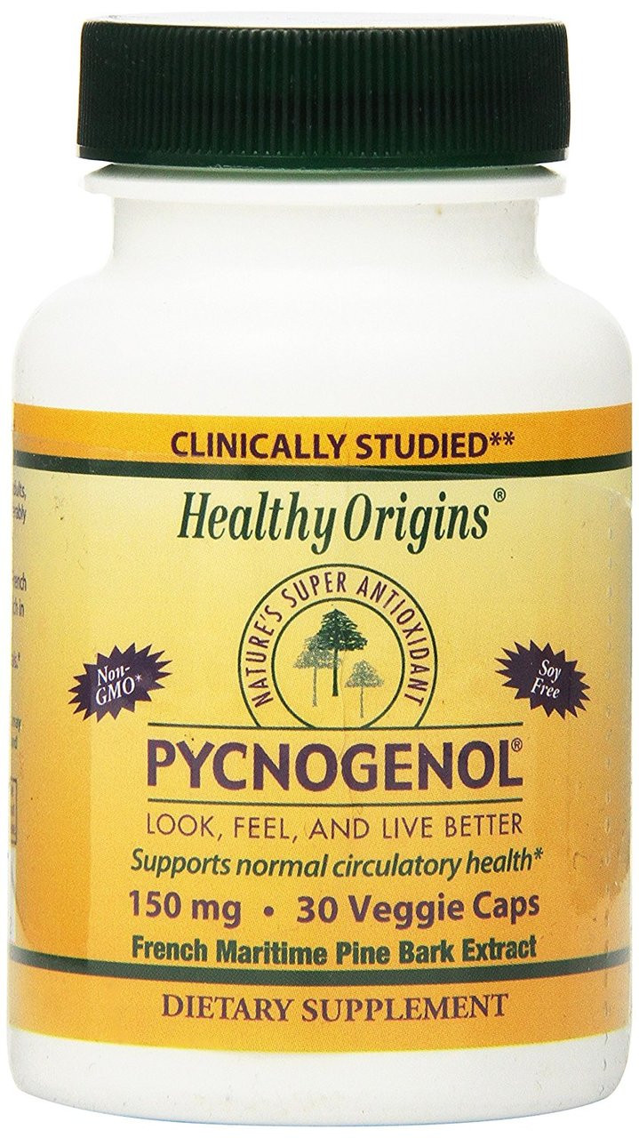 Pycnogenol 150mg 30 VCaps, Healthy Origins, Antioxidant, Cardio, UK