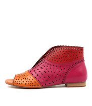 PITLIV Flats in Orange/ Fuchsia Leather